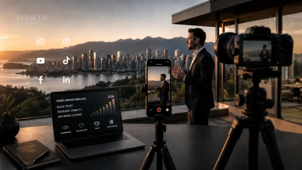 Vancouver realtor recording vertical video content for social media marketing