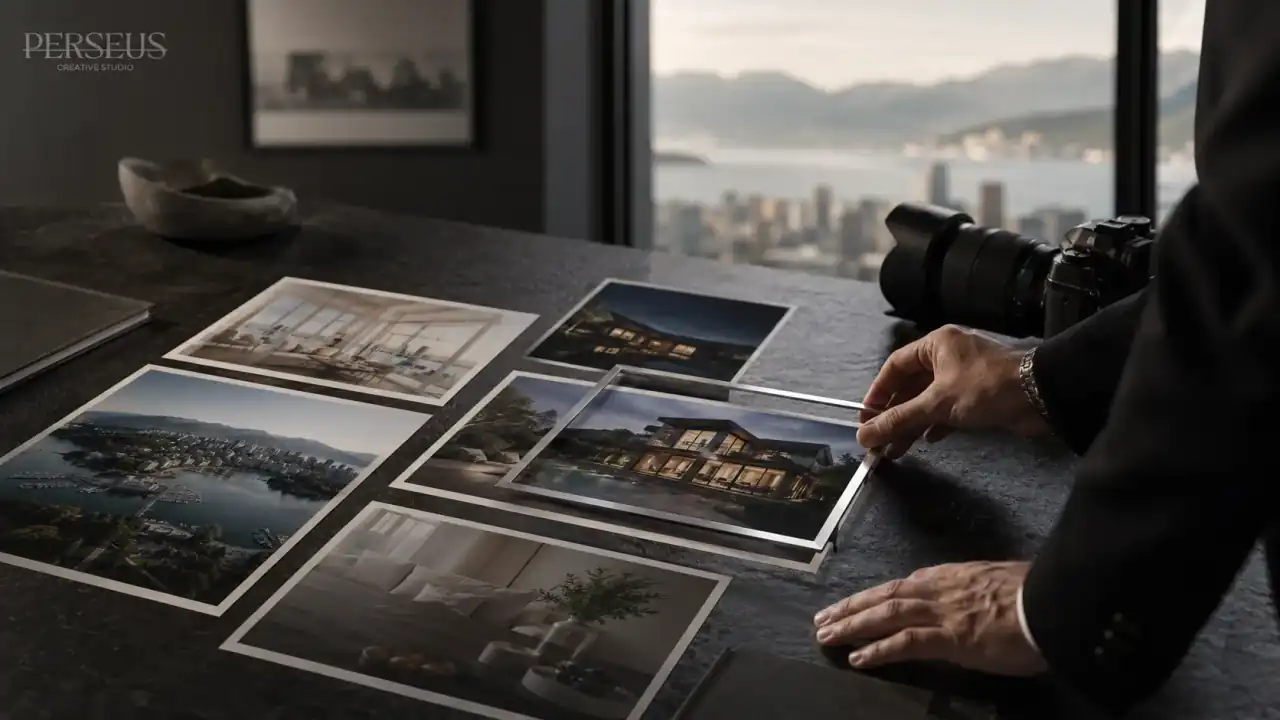Realtor comparing portfolios from Vancouver real estate photographers before booking