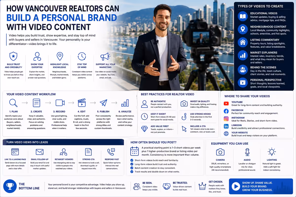 Vancouver Realtor recording personal brand video content for social media and real estate marketing