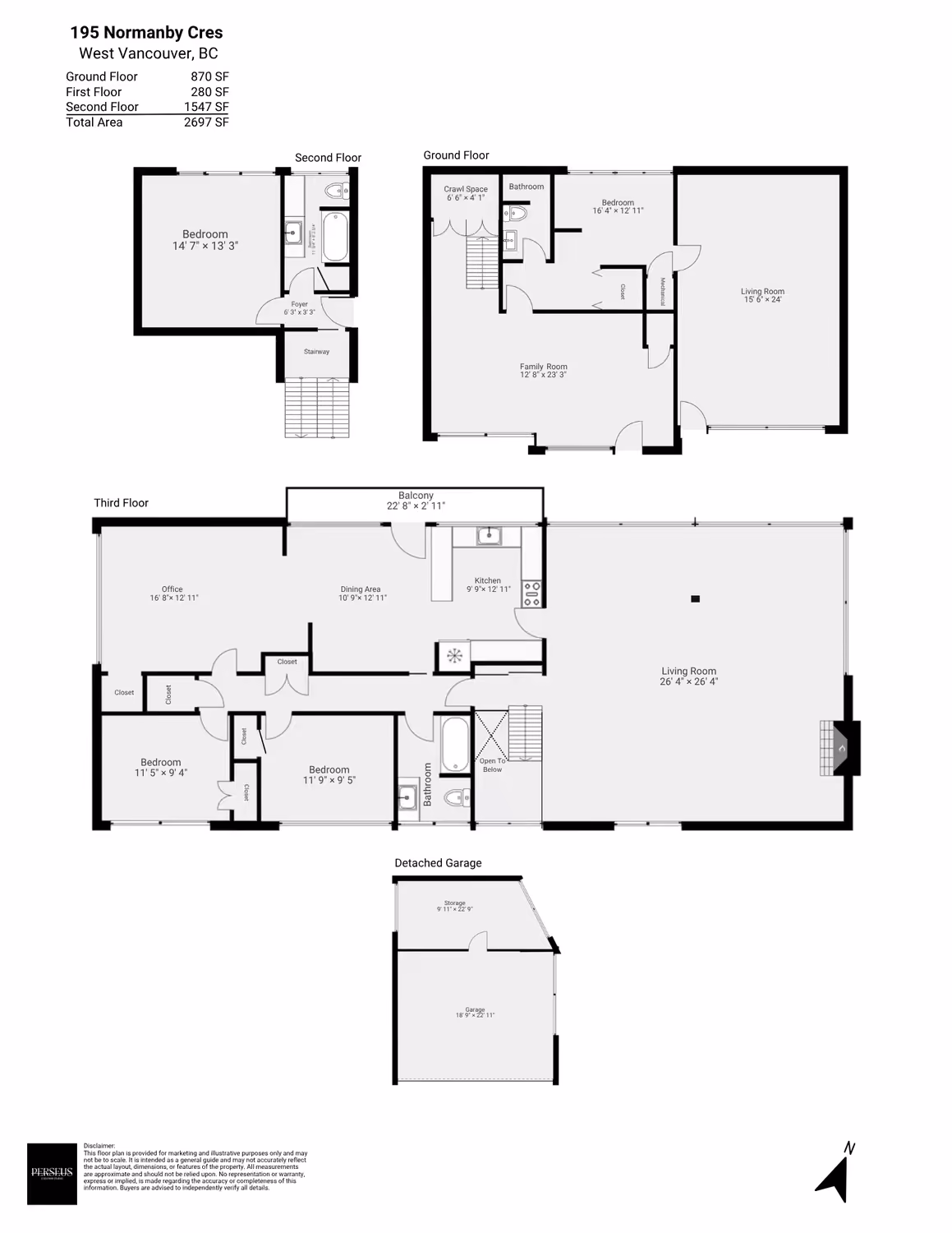 2D floor plan of the home at 195 Normanby Crescent, drafted by Perseus Creative Studio.